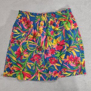 J Crew Spring Flowers Floral Linen‎ Blend Skirt Sz 6. Lined.